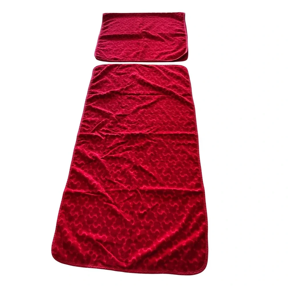 Disney Mickey Mouse Red Embossed Cotton Towel Set 2 Piece Bath Beach Turkey
